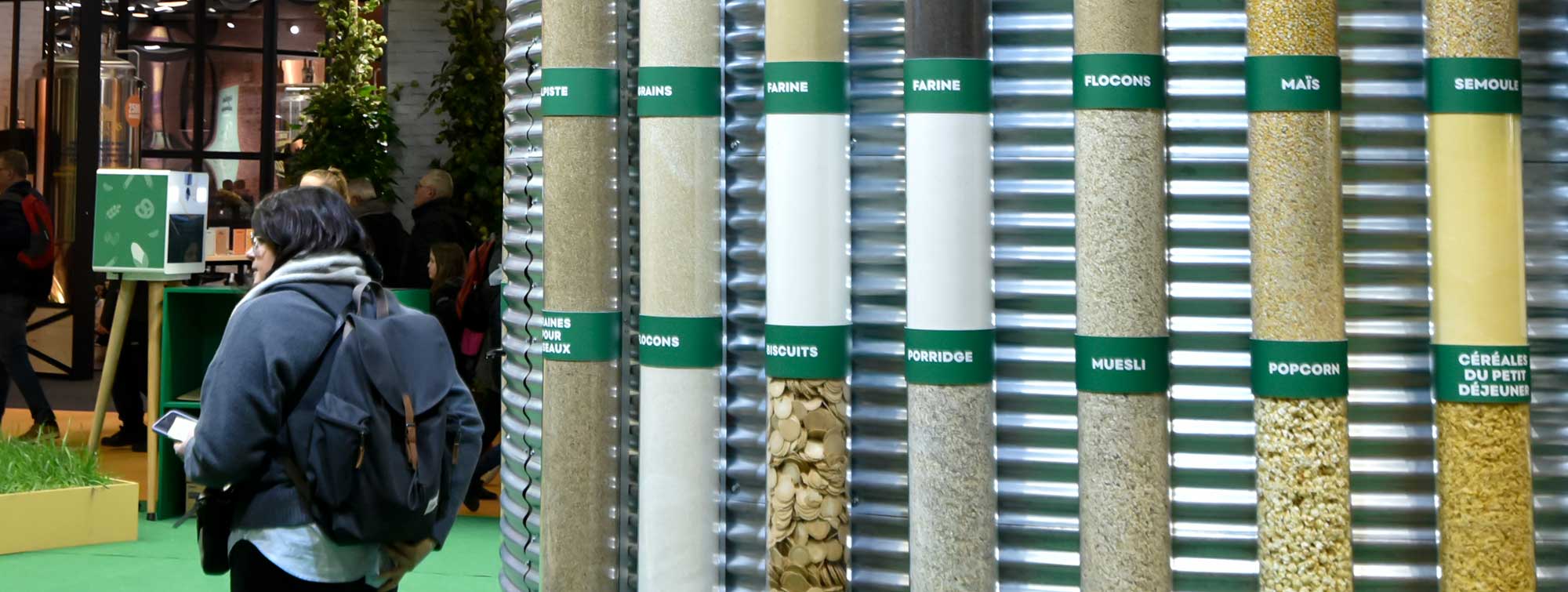 Columns filled with cereals